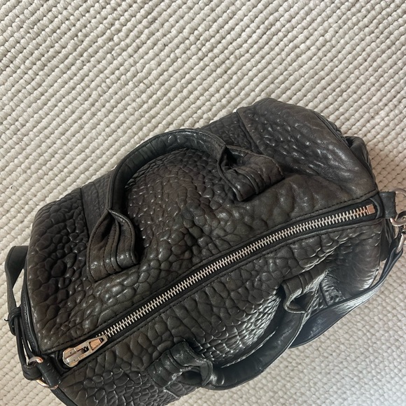 ALEXANDER WANG BLACK STUDDED LEATHER DUFFLE BAG - Picture 1 of 6